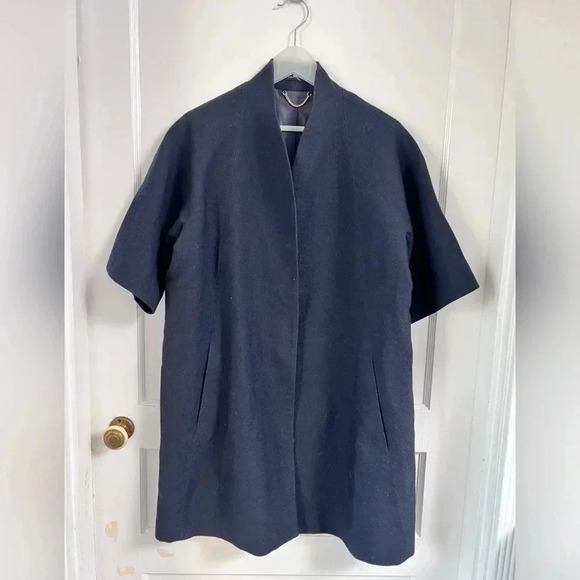 Engle Roberts Wool Navy Car Coat - Picture 1 of 4